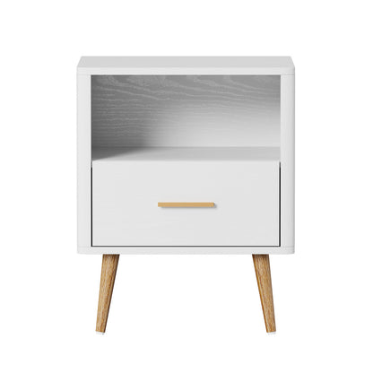 Cleo White Bedside Table