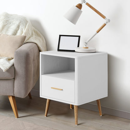 Cleo White Bedside Table