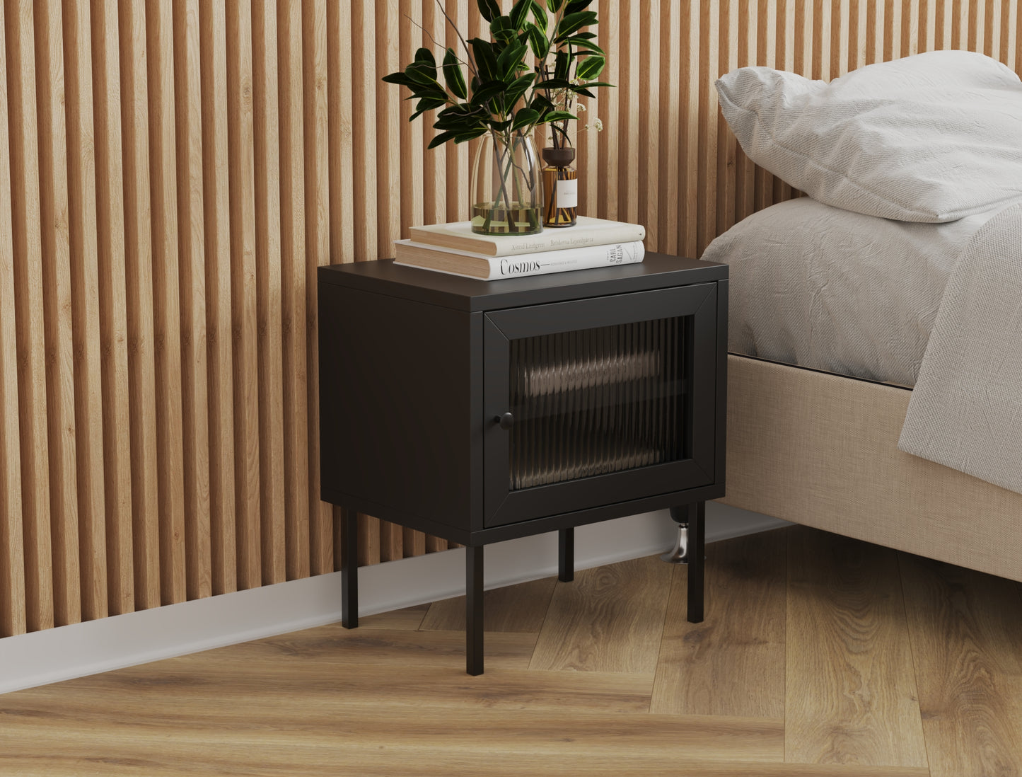 Darcy Black Bedside Table