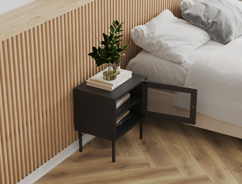 Darcy Black Bedside Table