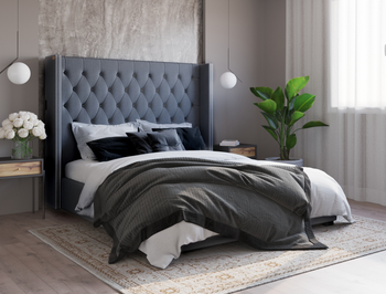 Bologna Grey Fabric Double Bed Frame