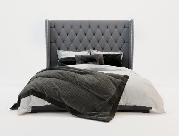 Bologna Grey Fabric Double Bed Frame