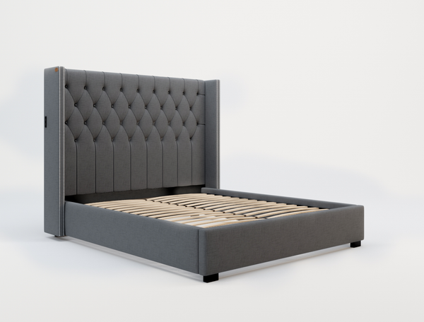 Bologna Grey Fabric Double Bed Frame