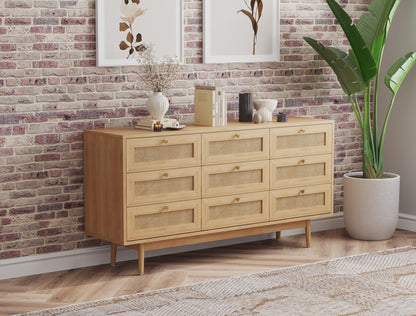 Miller Rattan 9 Drawer Chest of Drawers