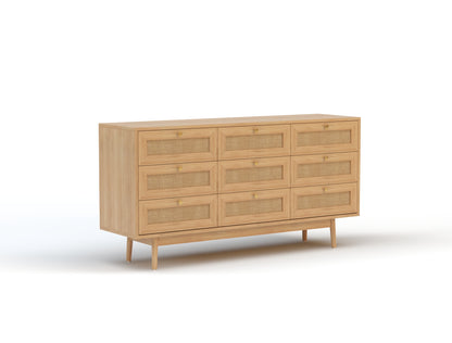 Miller Rattan 9 Drawer Chest of Drawers