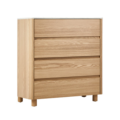 Arlo 4 Chest of Drawers Dresser Faux Marble Top Natural