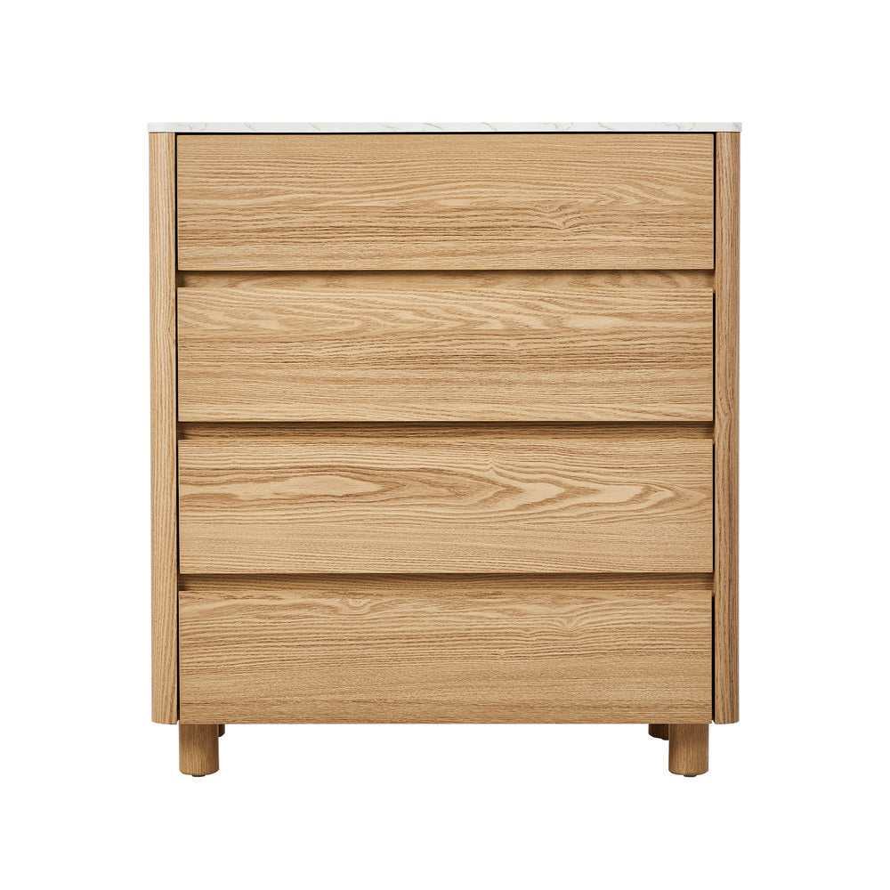 Arlo 4 Chest of Drawers Dresser Faux Marble Top Natural