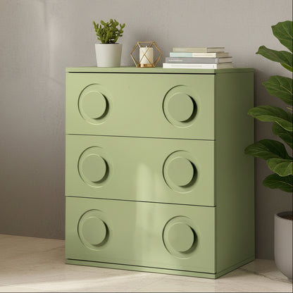 Haven 3 Chest of Drawers Cabinet Bedroom Dresser Night Stand Green