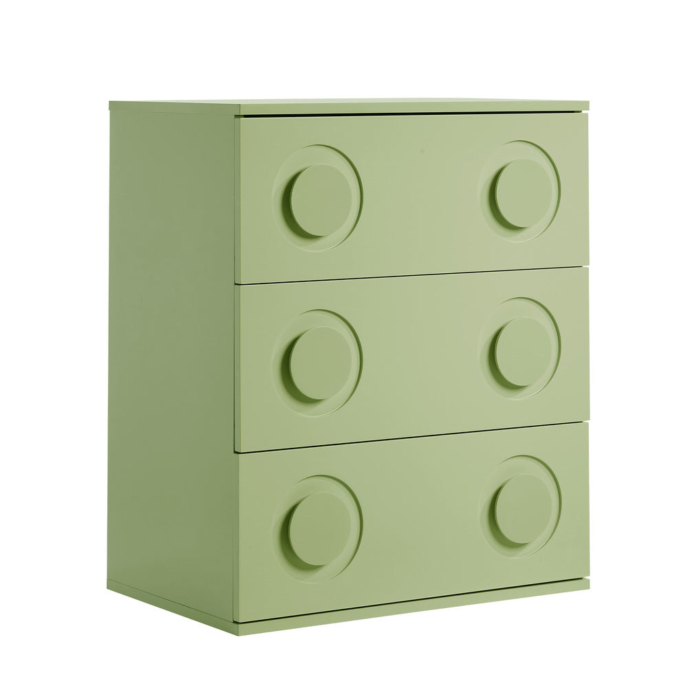 Haven 3 Chest of Drawers Cabinet Bedroom Dresser Night Stand Green