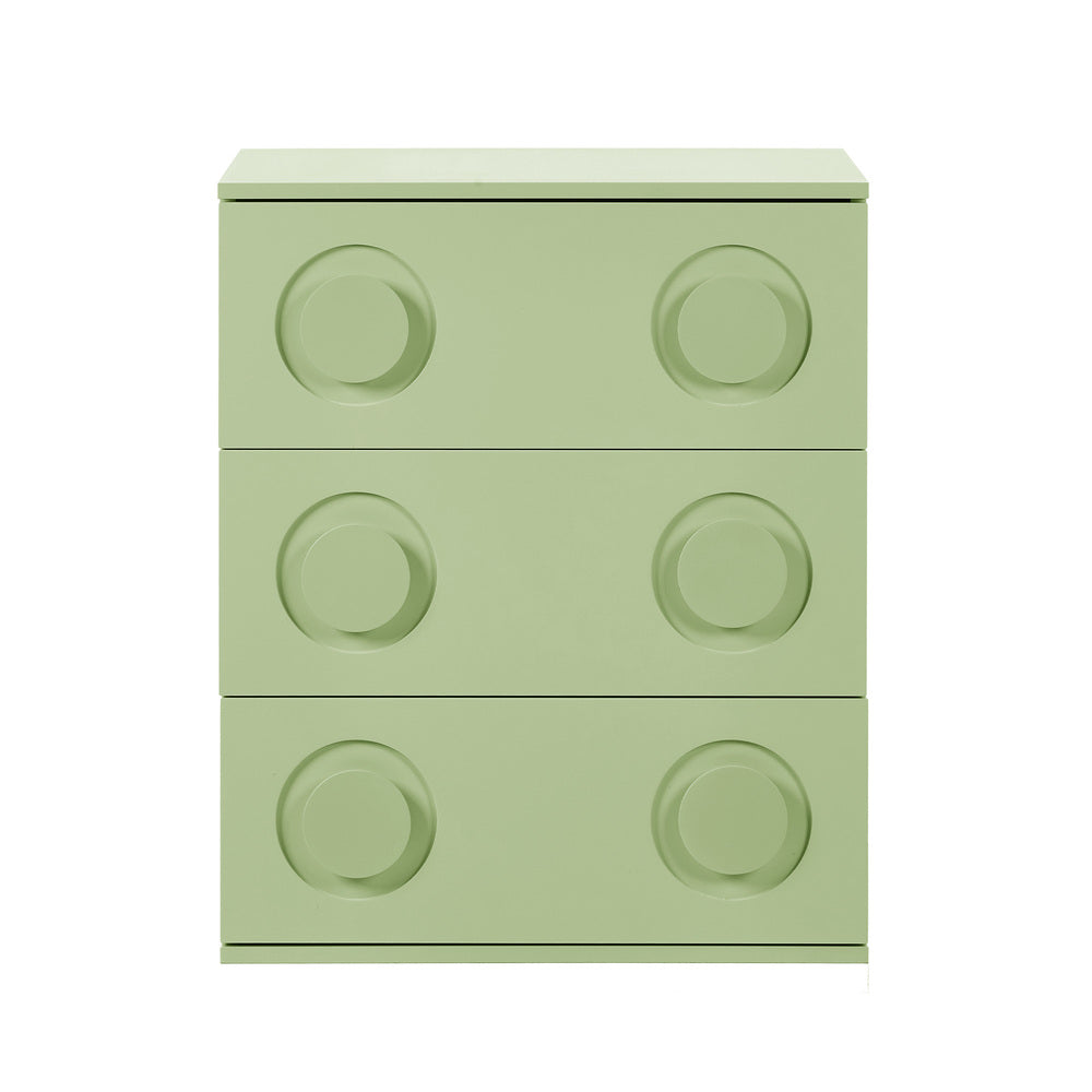 Haven 3 Chest of Drawers Cabinet Bedroom Dresser Night Stand Green