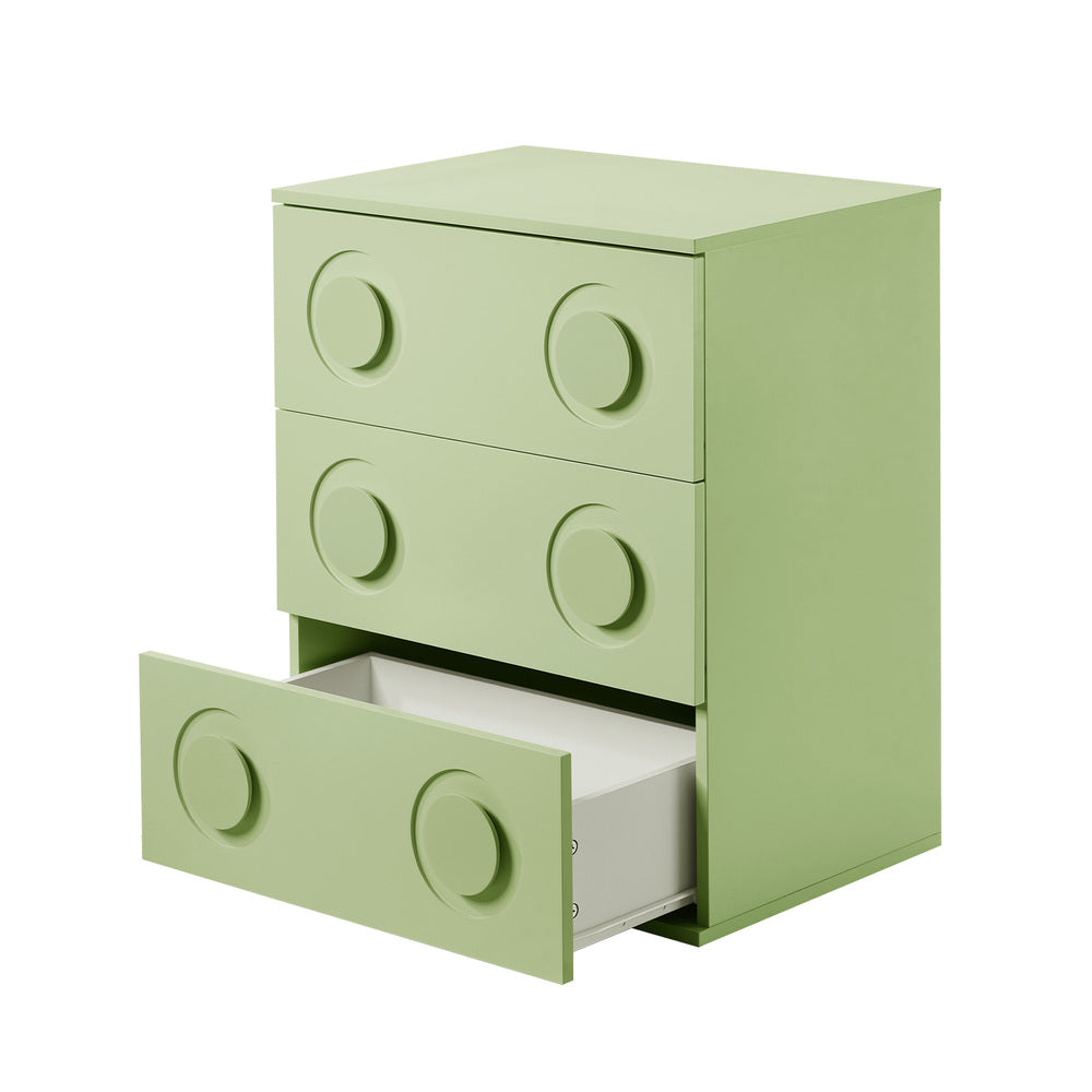 Haven 3 Chest of Drawers Cabinet Bedroom Dresser Night Stand Green