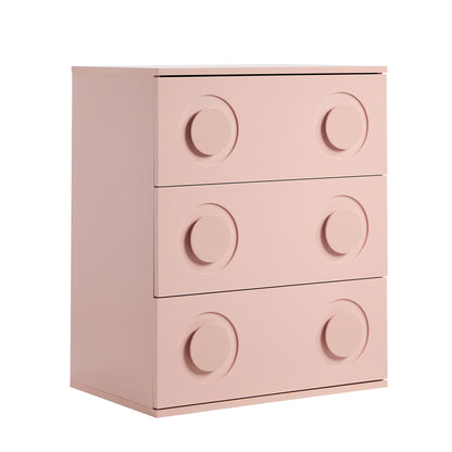 Haven 3 Chest of Drawers Cabinet Bedroom Dresser Night Stand Pink