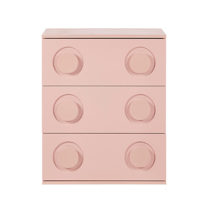 Haven 3 Chest of Drawers Cabinet Bedroom Dresser Night Stand Pink