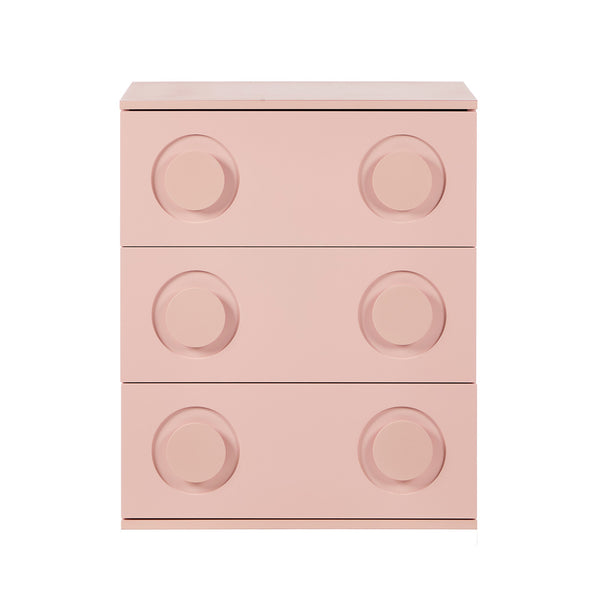 Haven 3 Chest of Drawers Cabinet Bedroom Dresser Night Stand Pink