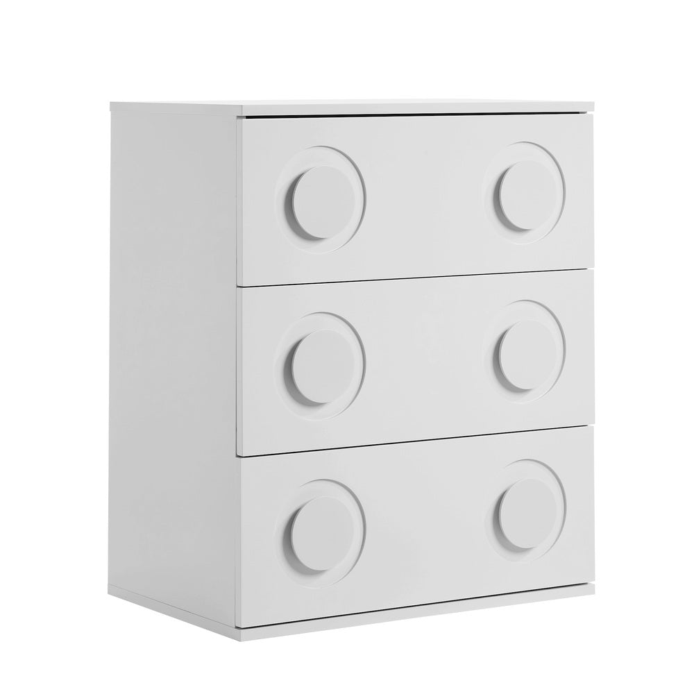 Haven 3 Chest of Drawers Cabinet Bedroom Dresser Night Stand White