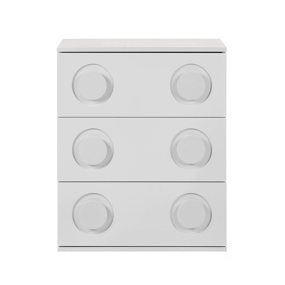 Haven 3 Chest of Drawers Cabinet Bedroom Dresser Night Stand White