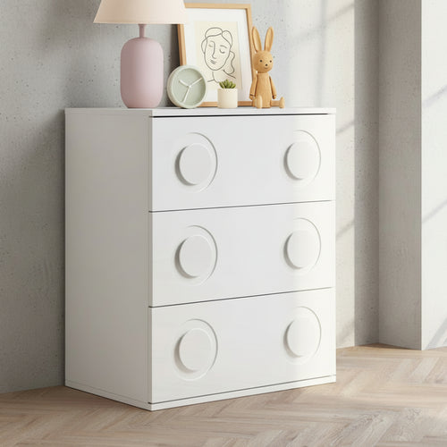 Haven 3 Chest of Drawers Cabinet Bedroom Dresser Night Stand White