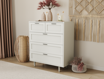 Kenzo White 5 Chest of Drawers