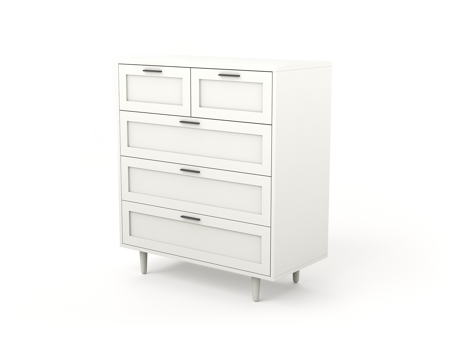 Kenzo White 5 Chest of Drawers