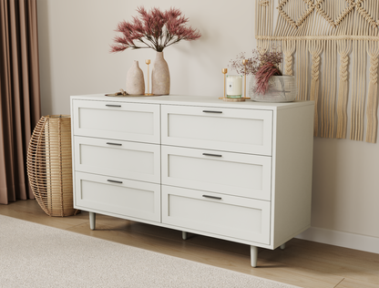 Kenzo White 6 Chest of Drawers