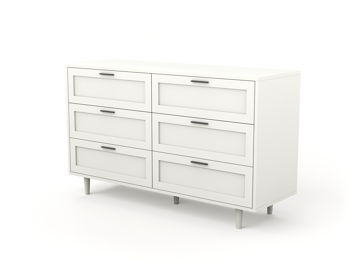 Kenzo White 6 Chest of Drawers