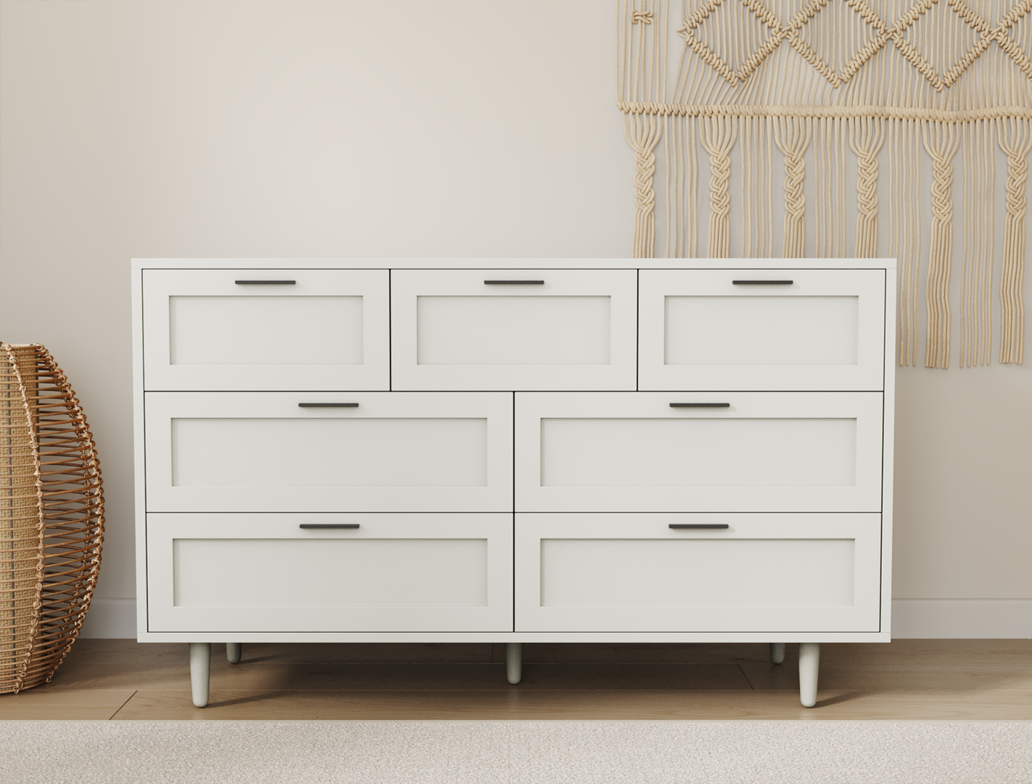 Kenzo White 7 Chest of Drawers