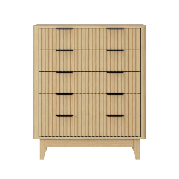 Lumi 5 Chest of Drawers Dressers Tallboy Stripe Natural