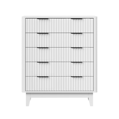 Lumi 5 Chest of Drawers Dressers Tallboy Stripe White