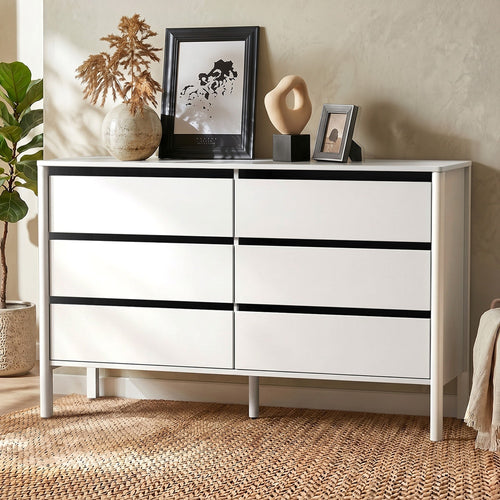 Opal Chest Of Drawers Dresser Lowboy Handle-Free White