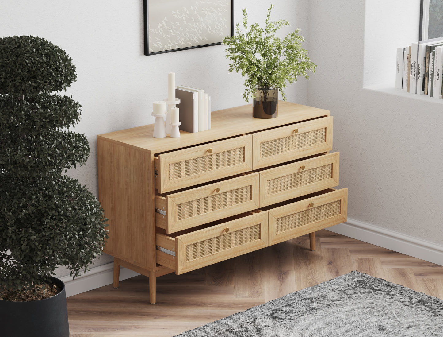 Miller Rattan 6 Drawer Chest of Drawers