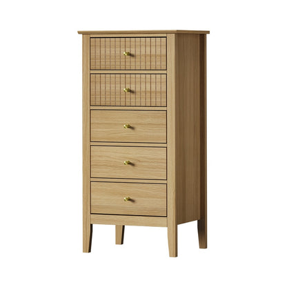 Nordic 5 Chest of Drawers Dresser Tallboy Storage Cabinet Natural