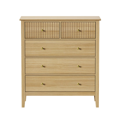 Nordic 5 Chest of Drawers Dresser Storage Cabinet Tallboy Natural