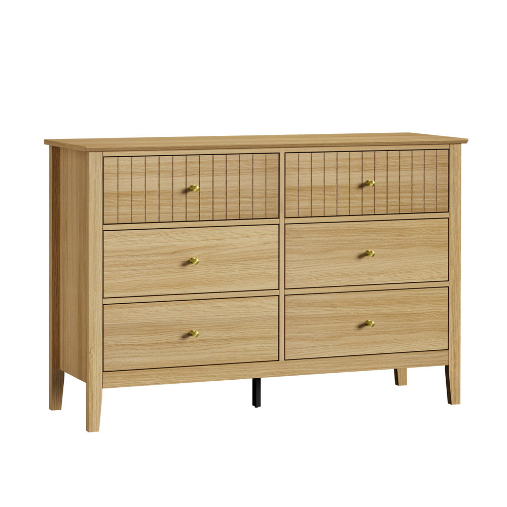 Nordic 6 Chest of Drawers Dresser Tallboy Natural