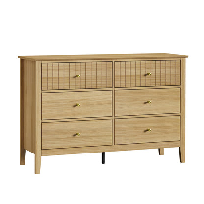 Nordic 6 Chest of Drawers Dresser Tallboy Natural