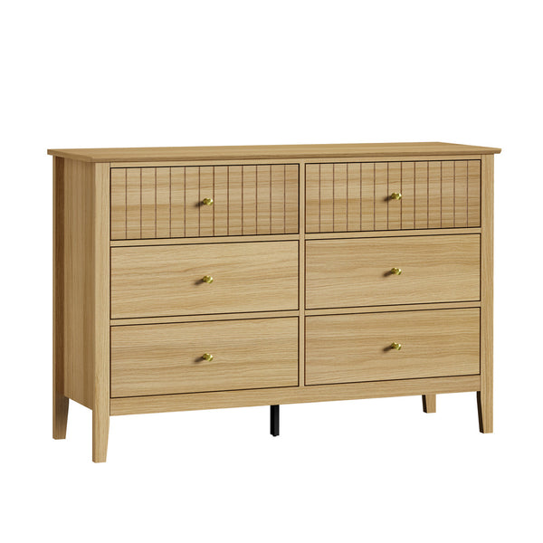 Nordic 6 Chest of Drawers Dresser Tallboy Natural