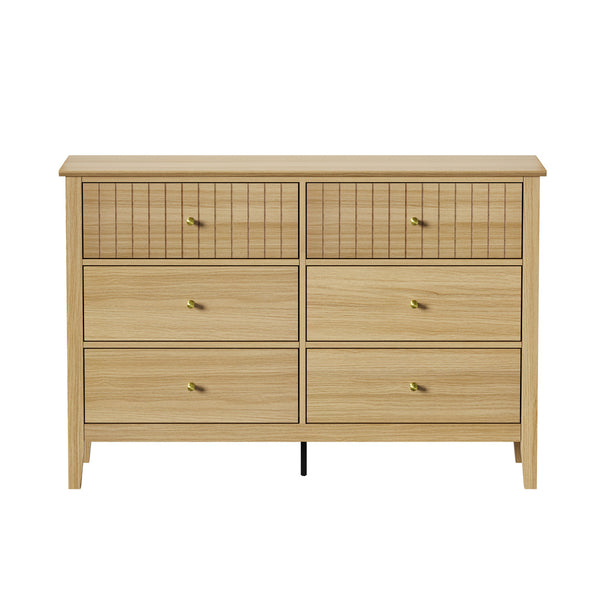 Nordic 6 Chest of Drawers Dresser Tallboy Natural
