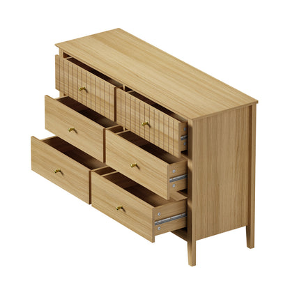 Nordic 6 Chest of Drawers Dresser Tallboy Natural