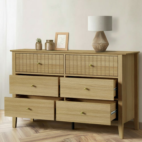 Nordic 6 Chest of Drawers Dresser Tallboy Natural
