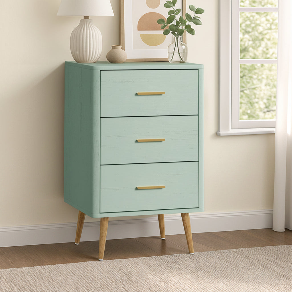 Willow 3 Chest of Drawers Tallboy Green