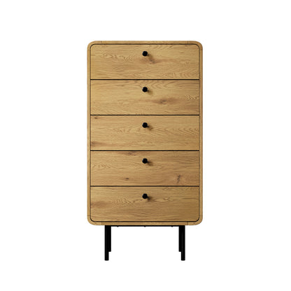 Oakridge 5 Chest of Drawers Dresser Tallboy Wooden Handle Natural