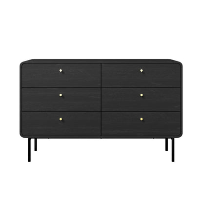 Oakridge 6 Chest of Drawers Tallboy Storage Cabinet Dresser Black