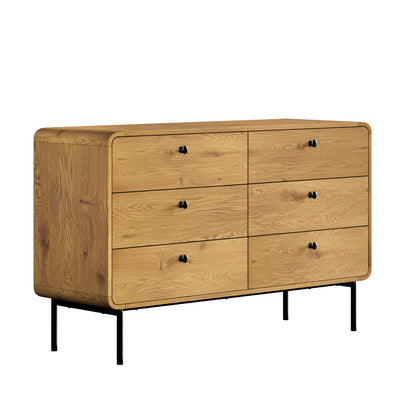 Oakridge 6 Chest of Drawers Tallboy Storage Cabinet Dresser Natural