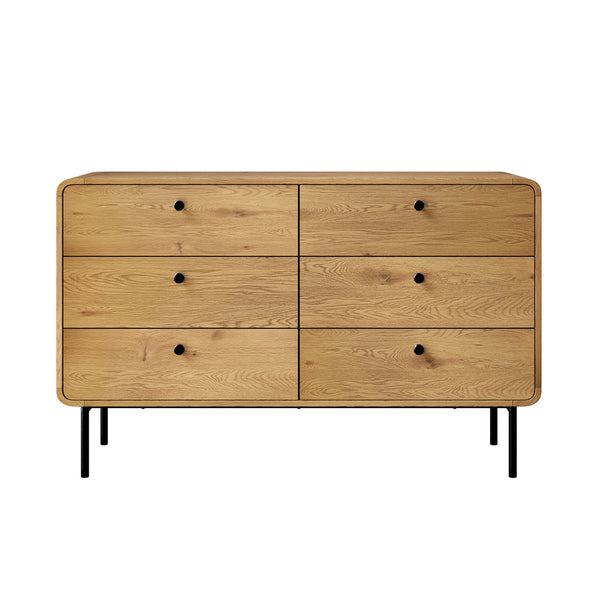 Oakridge 6 Chest of Drawers Tallboy Storage Cabinet Dresser Natural