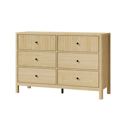 Solace 6 Chest of Drawers Dresser Tallboy Storage Cabinet Natural
