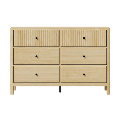 Solace 6 Chest of Drawers Dresser Tallboy Storage Cabinet Natural