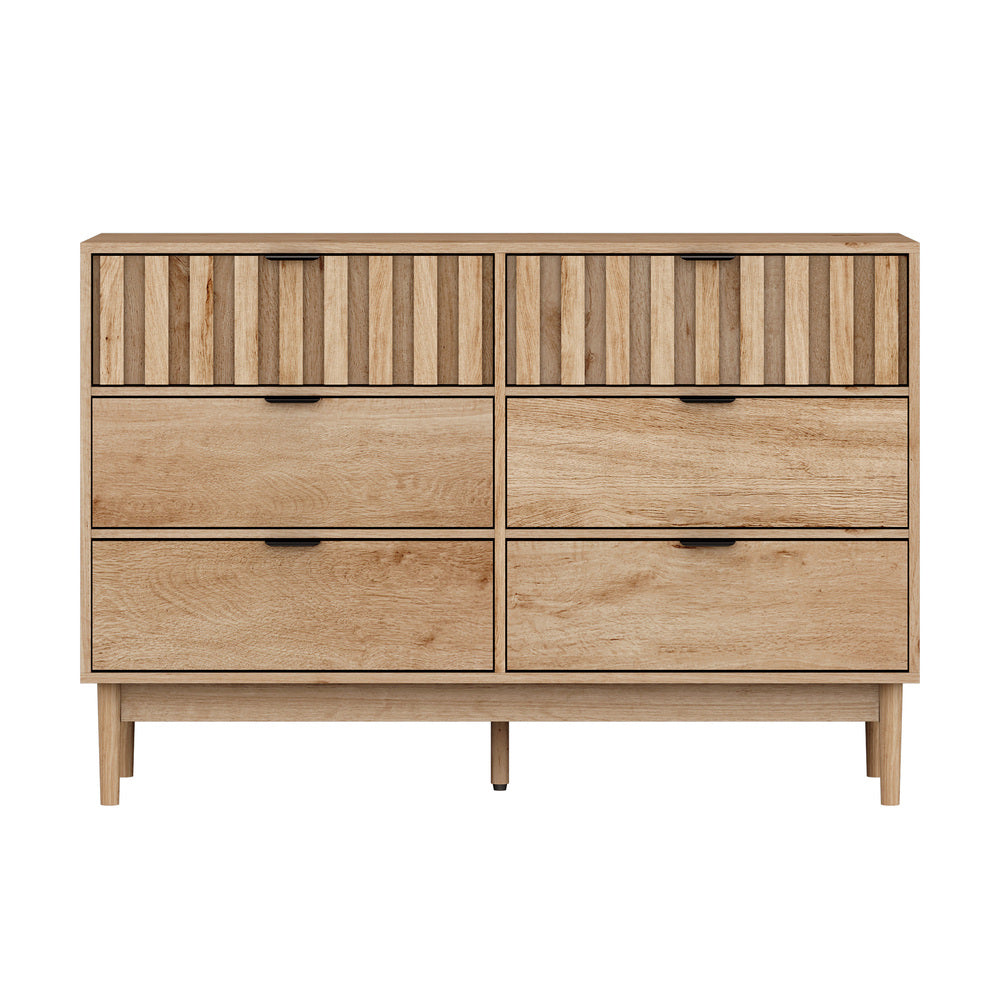 Marlo 6 Chest of Drawers Dresser Storage Cabinet Lowboy Natural