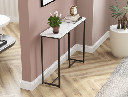 Millie Console Table White Top / Black Frame