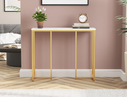 Millie Console Table White Top / Gold Frame