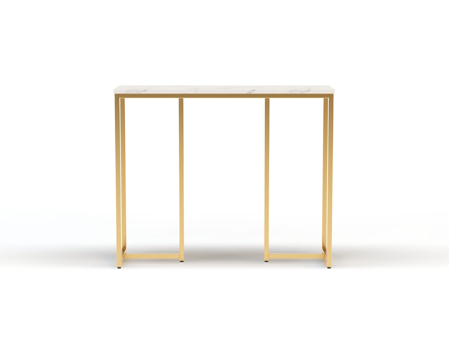 Millie Console Table White Top / Gold Frame