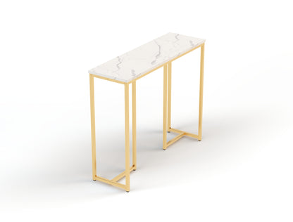 Millie Console Table White Top / Gold Frame